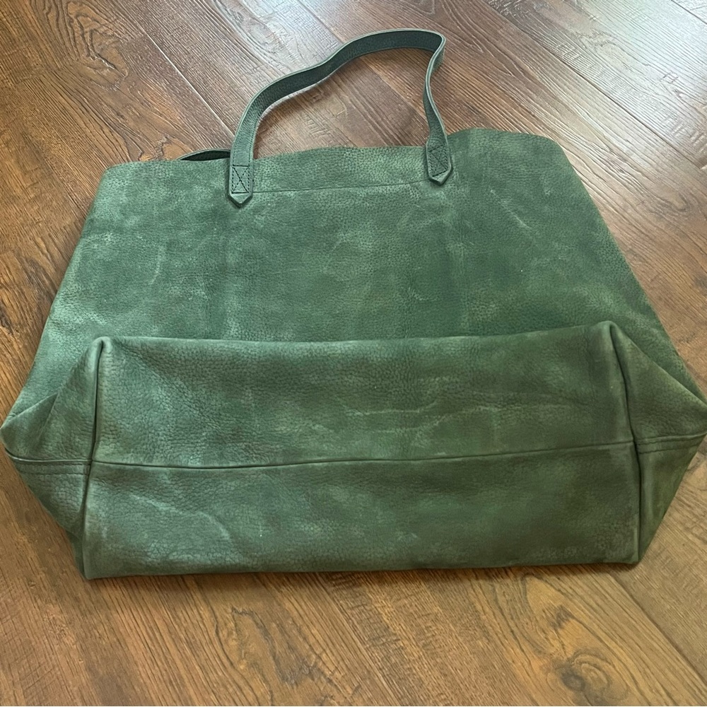 Madewell Suede Green Transport Tote Bag - Picture 2 of 6